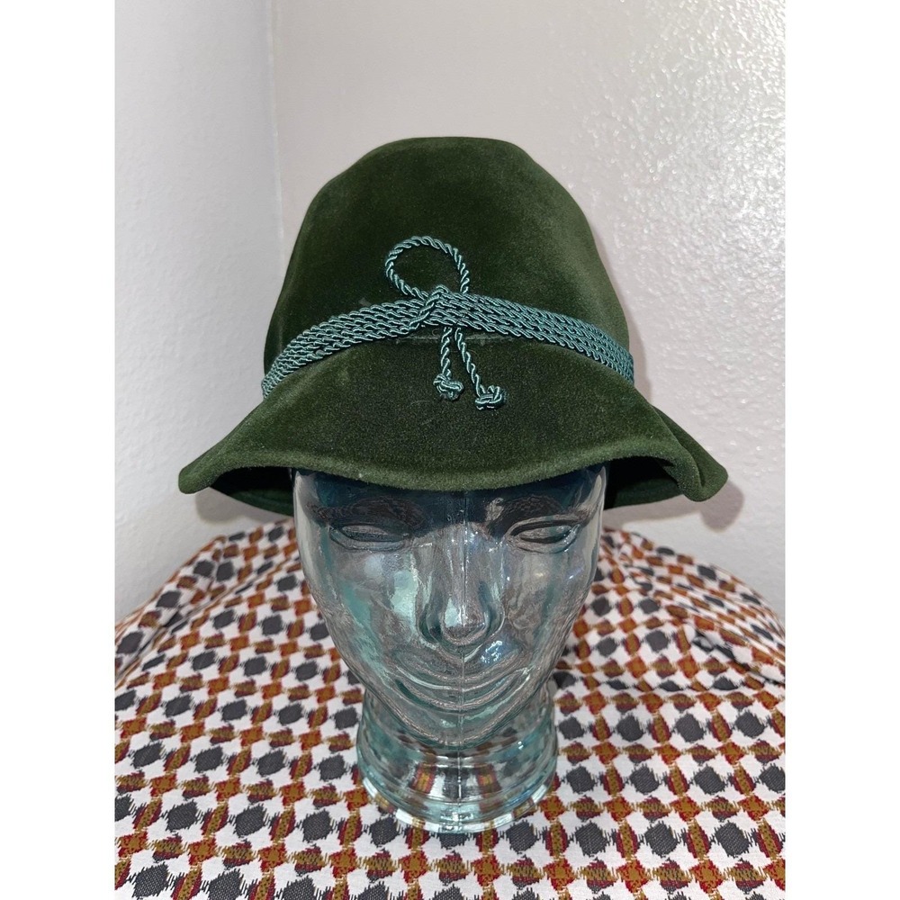 Vintage Collins Tyrol Green Wool Felt Tyrolean Hat Austrian Fedora Wien Alpine